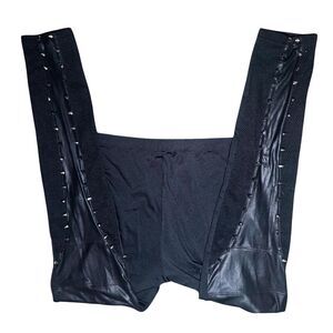 Black Mesh Studded Faux Leather Size L Alt Emo Punk Moto Goth Biker Leggings